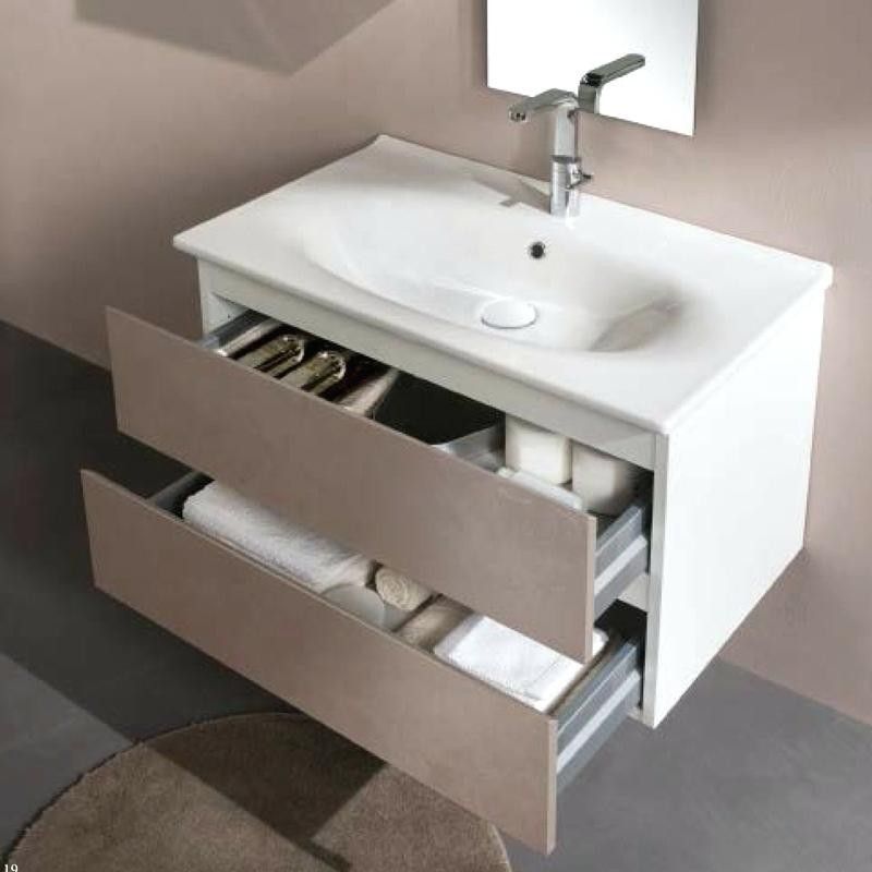 GRANDANGOLO Weiss spachtel - 2 Schubladen Tortora 75 720x490x480h Hatria Y1L795