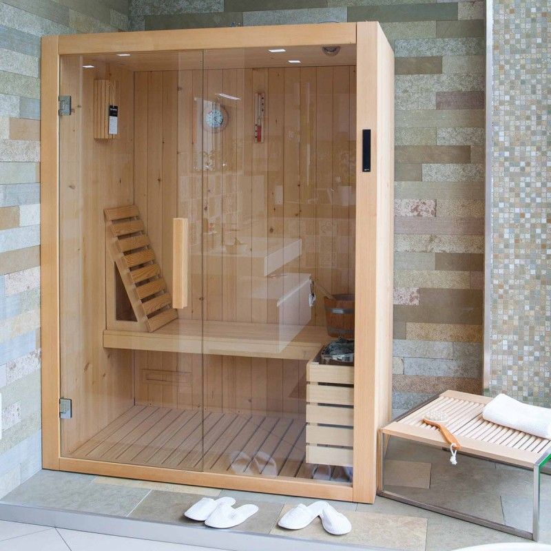 KYRA Sauna 120x120xH.204 Angle / mur/Niche - Hafro - Geromin